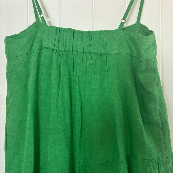 Sim & Sam Kelly Green Sleeveless Rayon Linen Lagenlook Midi Maxi Dress Size S - Picture 3 of 4